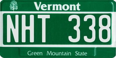 VT license plate NHT338