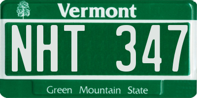 VT license plate NHT347