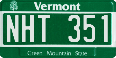 VT license plate NHT351