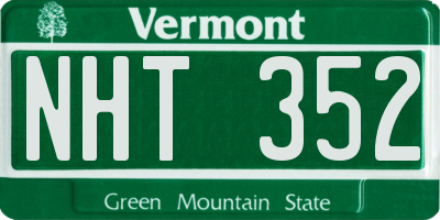 VT license plate NHT352