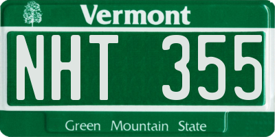 VT license plate NHT355