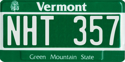VT license plate NHT357