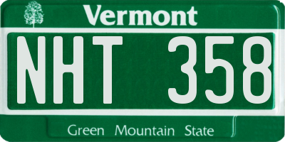 VT license plate NHT358