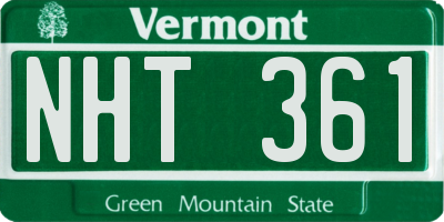VT license plate NHT361