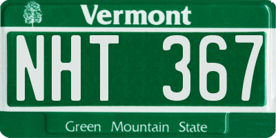 VT license plate NHT367