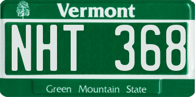 VT license plate NHT368