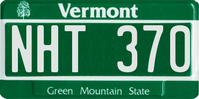 VT license plate NHT370