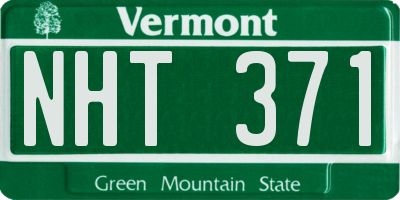 VT license plate NHT371
