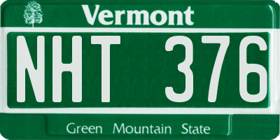 VT license plate NHT376
