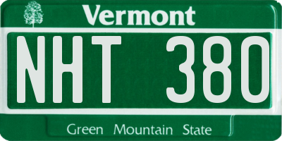 VT license plate NHT380