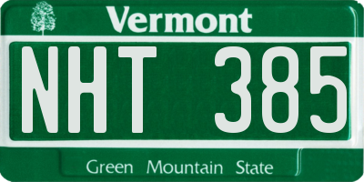 VT license plate NHT385