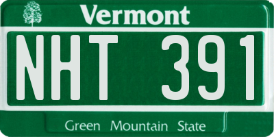 VT license plate NHT391