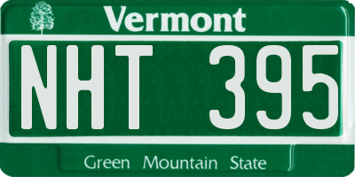 VT license plate NHT395