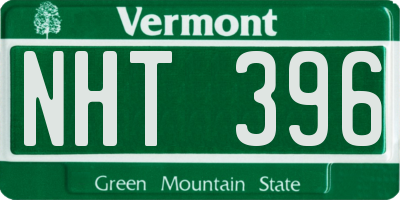 VT license plate NHT396