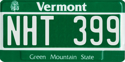 VT license plate NHT399