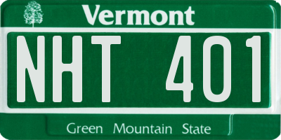 VT license plate NHT401