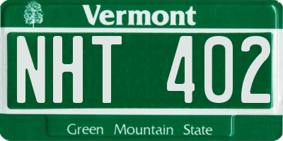 VT license plate NHT402