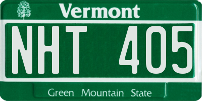 VT license plate NHT405