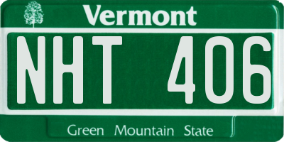 VT license plate NHT406
