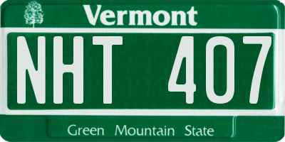 VT license plate NHT407