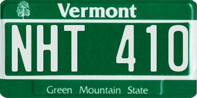 VT license plate NHT410