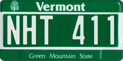 VT license plate NHT411