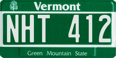 VT license plate NHT412