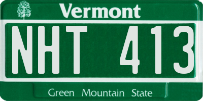 VT license plate NHT413