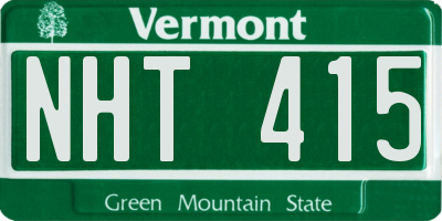 VT license plate NHT415