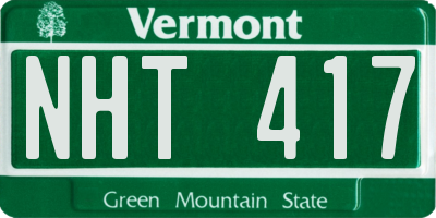 VT license plate NHT417
