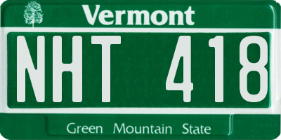 VT license plate NHT418