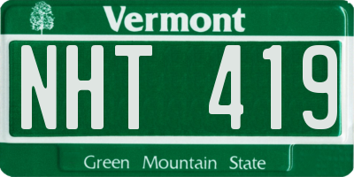 VT license plate NHT419