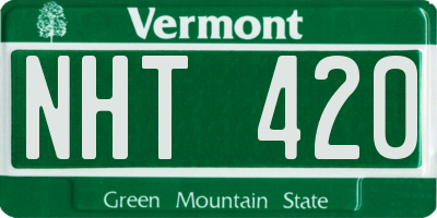 VT license plate NHT420