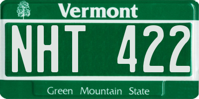VT license plate NHT422
