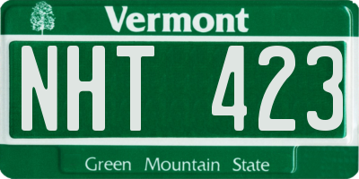 VT license plate NHT423