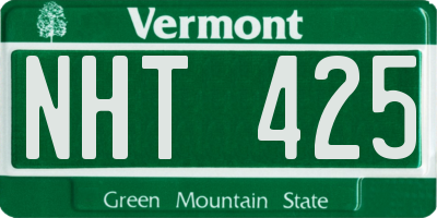 VT license plate NHT425