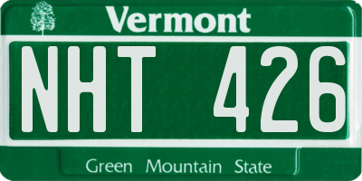 VT license plate NHT426