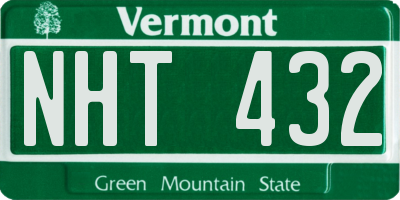 VT license plate NHT432