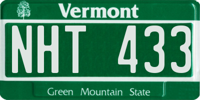 VT license plate NHT433