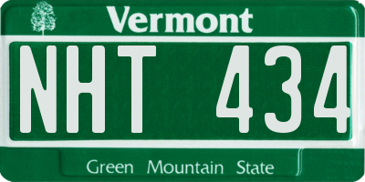 VT license plate NHT434