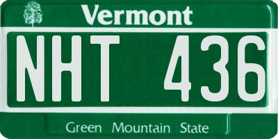 VT license plate NHT436