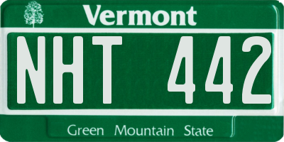 VT license plate NHT442
