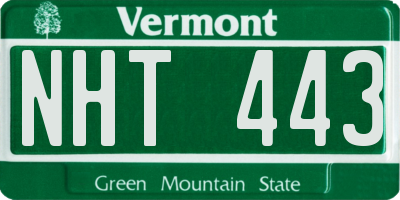 VT license plate NHT443