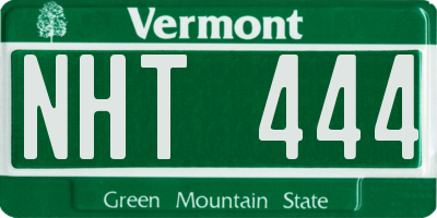 VT license plate NHT444