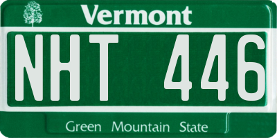 VT license plate NHT446