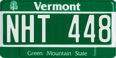 VT license plate NHT448