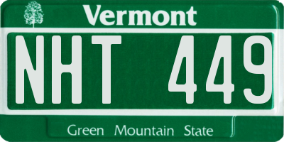 VT license plate NHT449