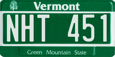 VT license plate NHT451