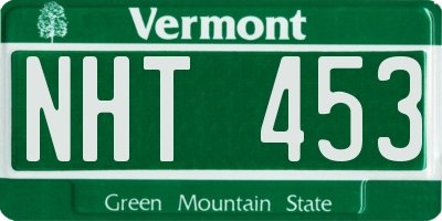 VT license plate NHT453