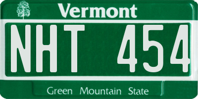 VT license plate NHT454
